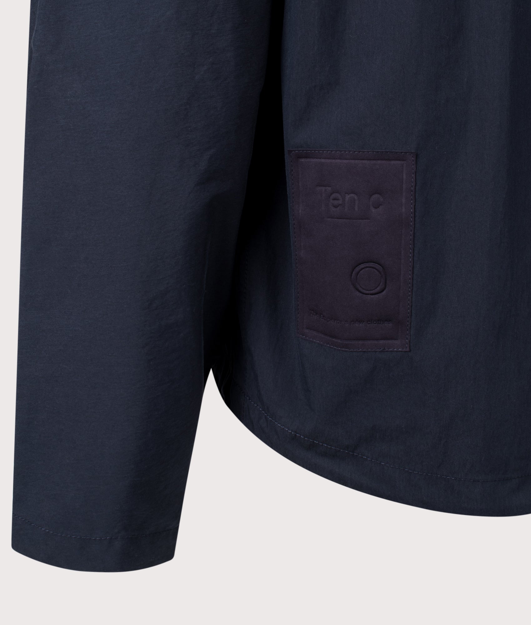 Ten c Piece Dyed OJJ Mid Layer Jacket in Blue at EQVVS Menswear. Detail shot.