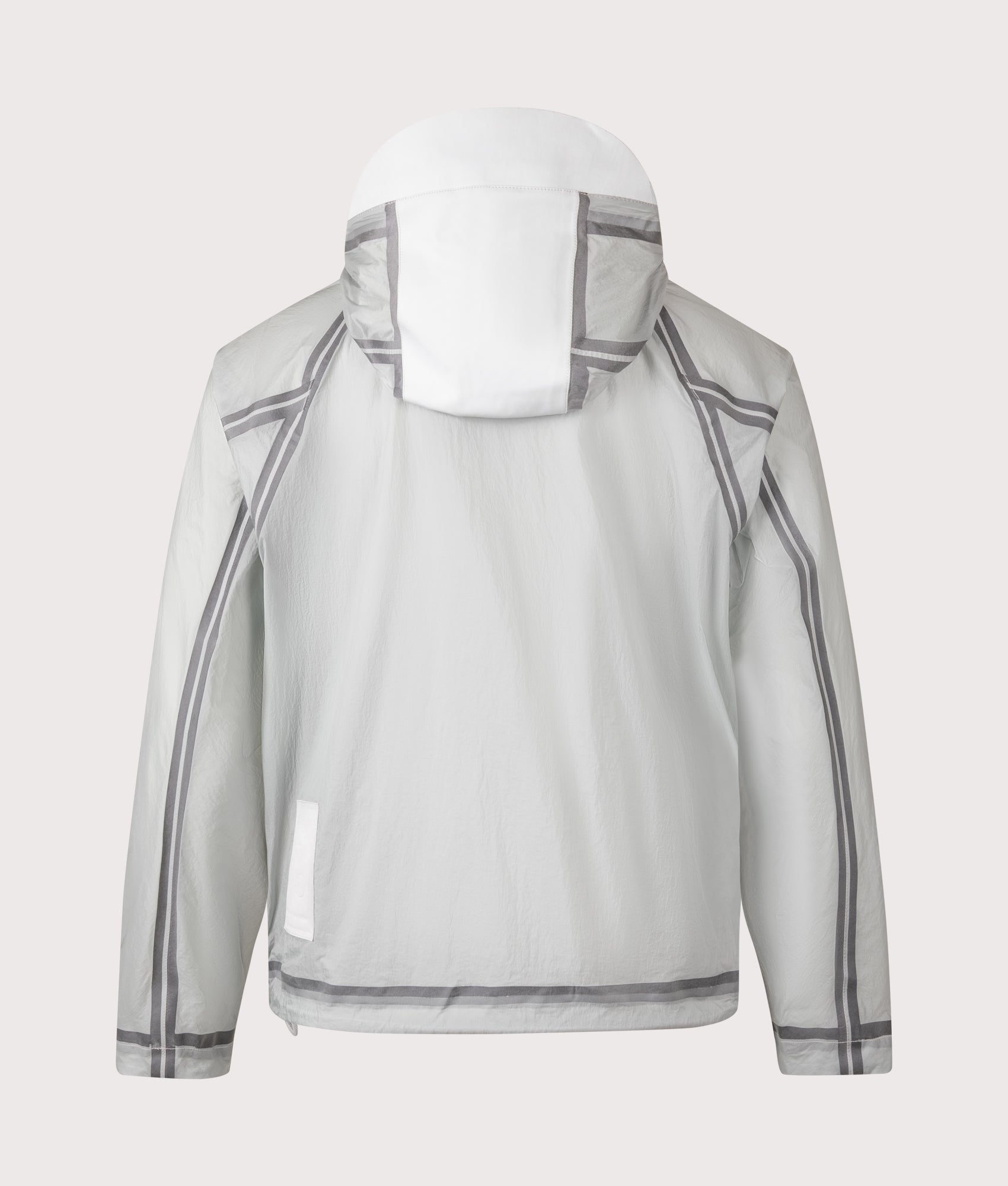 Ten c Nastrati Combo Bonded Anorak Jacket in Grey Microchip at EQVVS Menswear. Back Shot.