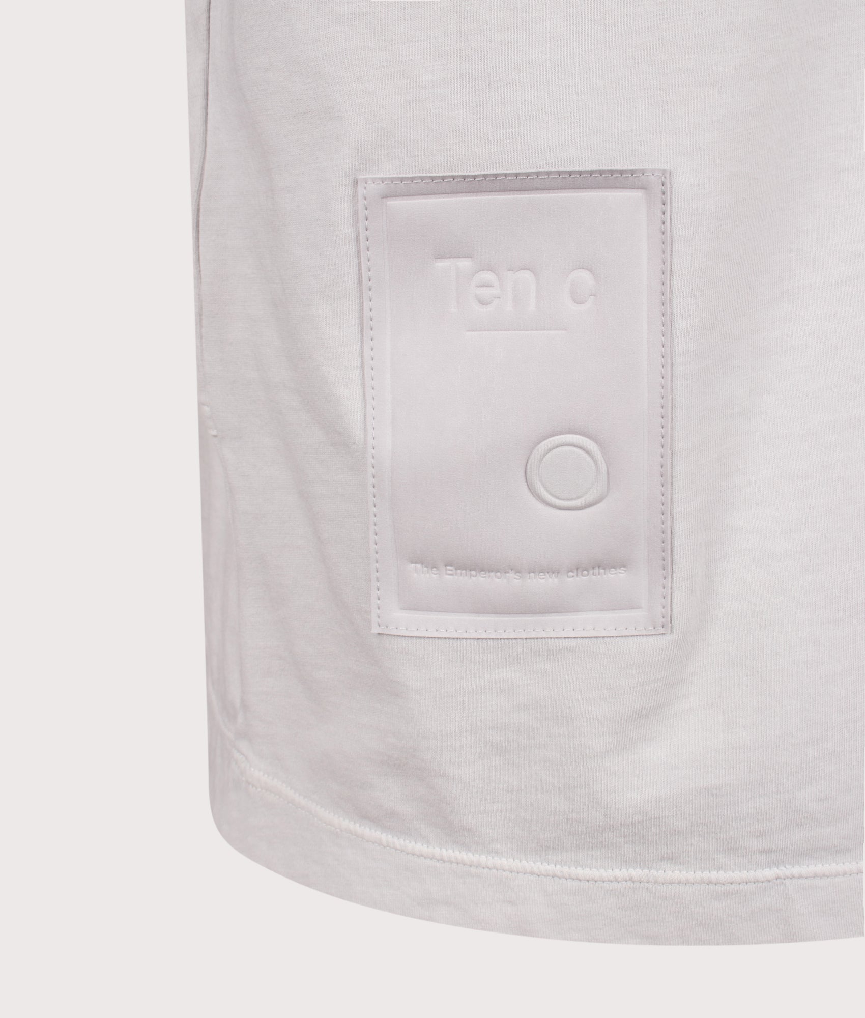 Ten c Light Marmo Dyed Polo Shirt in Grey Cloud at EQVVS Menswear. Second detail shot.