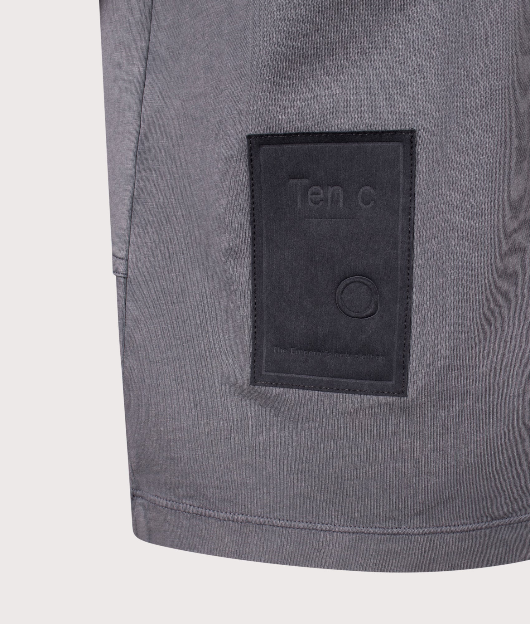 Ten c Light Marmo Dyed Polo Shirt in Carbon Grey at EQVVS Menswear.  detail shot.