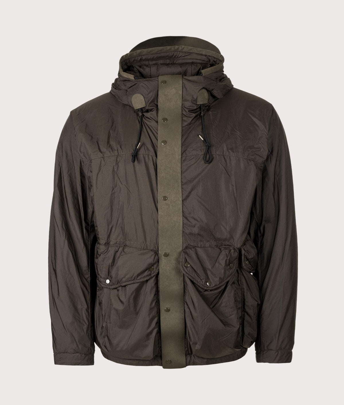 Lightly Padded Skye Ten Anorak Jacket by Ten c in Green Lizard. Shot by EQVVS. Front shot.