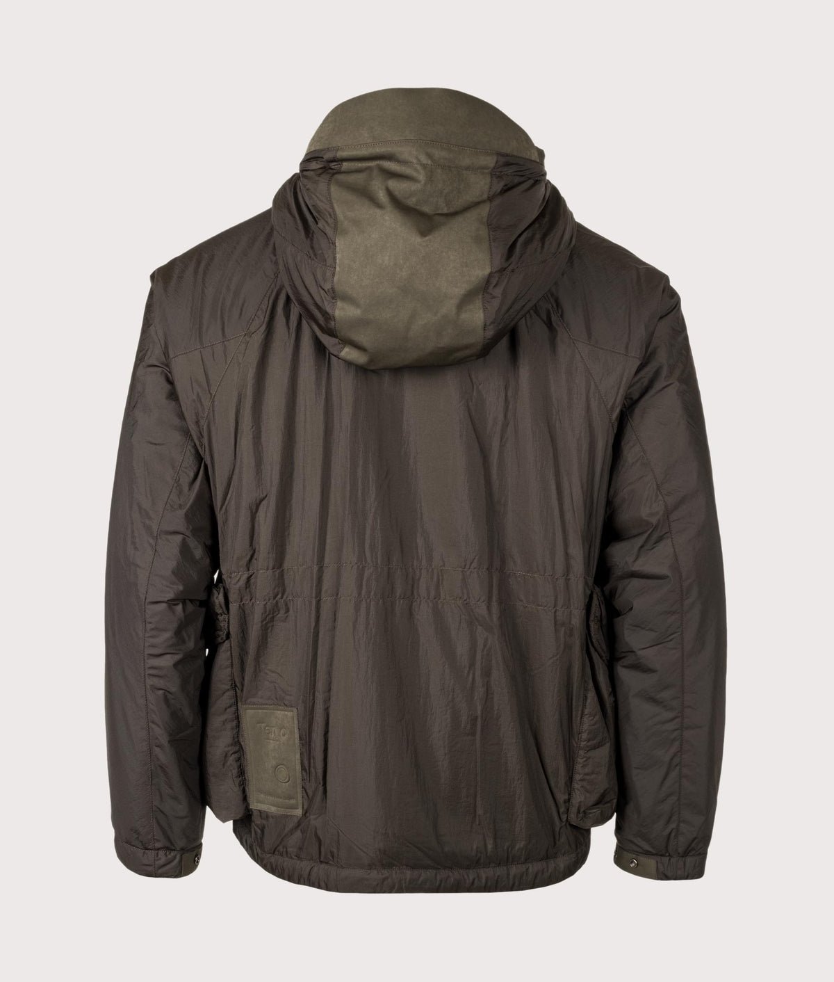Lightly Padded Skye Ten Anorak Jacket by Ten c in Green Lizard. Shot by EQVVS. Back shot.