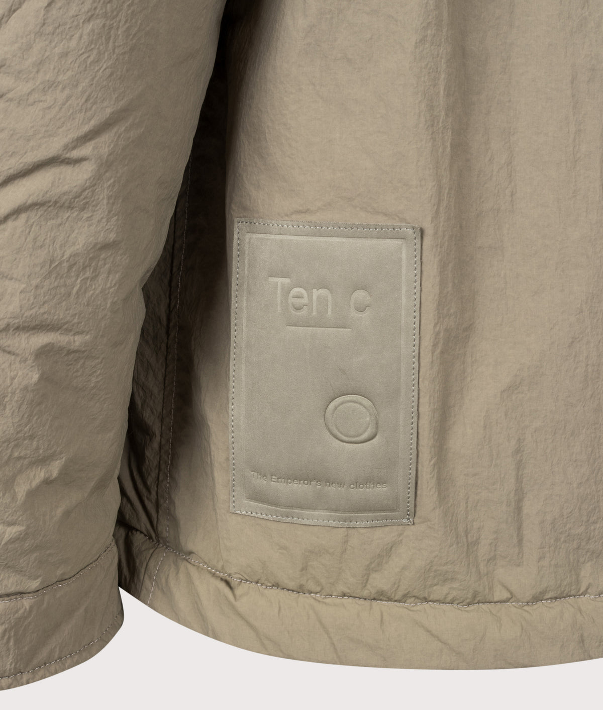 Ten c Relaxed Fit Daisuke Jacket in Walnut at EQVVS Menswear. Detail shot.