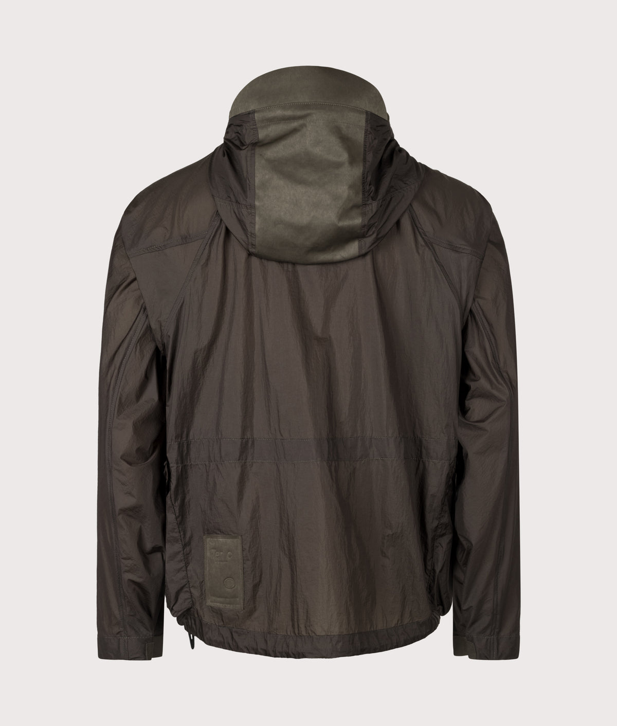 Ten c Skye Ten Anorak Jacket in Green Lizard at EQVVS Menswear. Back shot.