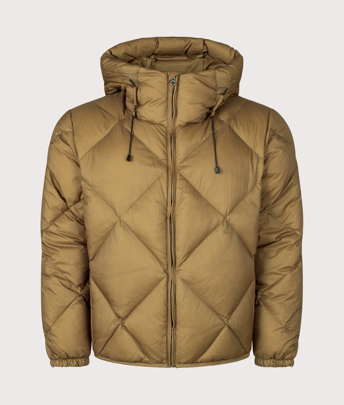Ten c Izumo Down Liner Jacket in Cumin Brown at EQVVS Menswear. Front shot.