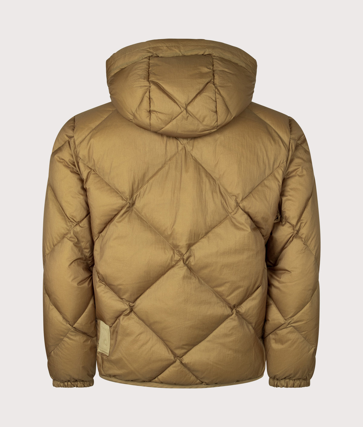 Ten c Izumo Down Liner Jacket in Cumin Brown at EQVVS Menswear. Back shot.