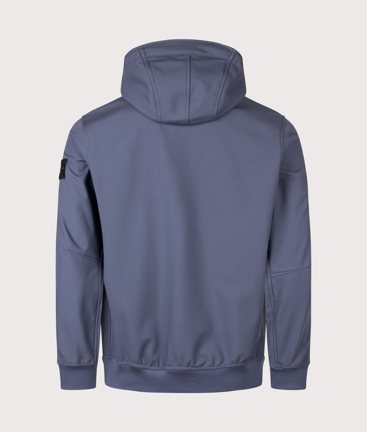 Stone Island Soft Shell-R_E.Dye® Technology Jacket in Slate Blue at EQVVS Menswear. Back shot.