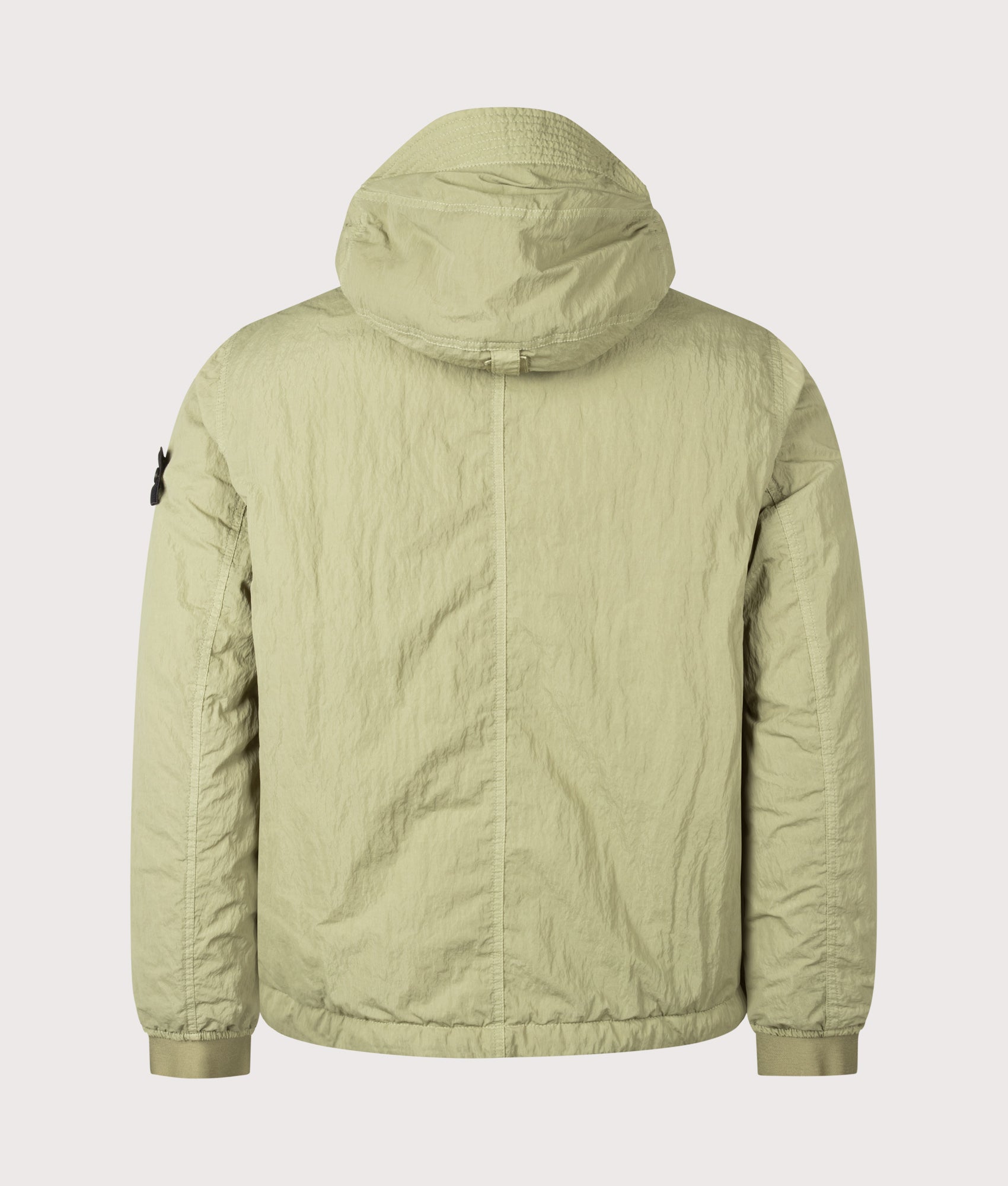 Stone Island Warp Rib Nylon-TC Jacket in Laurel Green at EQVVS Menswear. Back shot.
