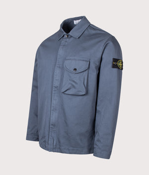 Overshirt in Slate Blue | STONE ISLAND | EQVVS