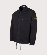 Organic Cotton Twill Overshirt: V0029 Black 