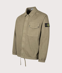 Cotton Herringbone Overshirt: V005G Military Green 
