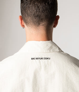 Box Overshirt. Shot by EQVVS. Model detailed angled shot.