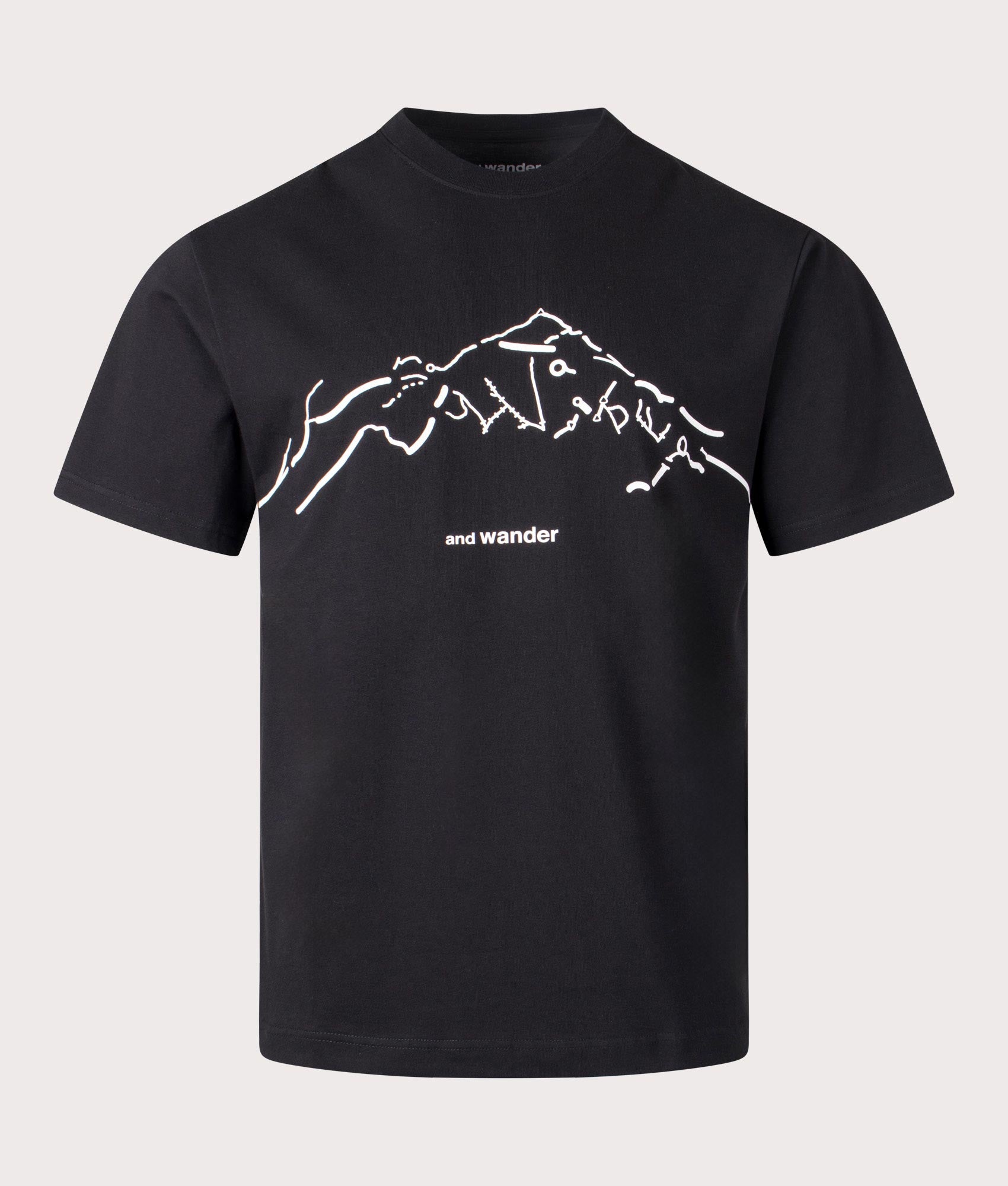 Daijiro Ohara Map Key Print T-Shirt in Black by and Wander. EQVVS Shot. 