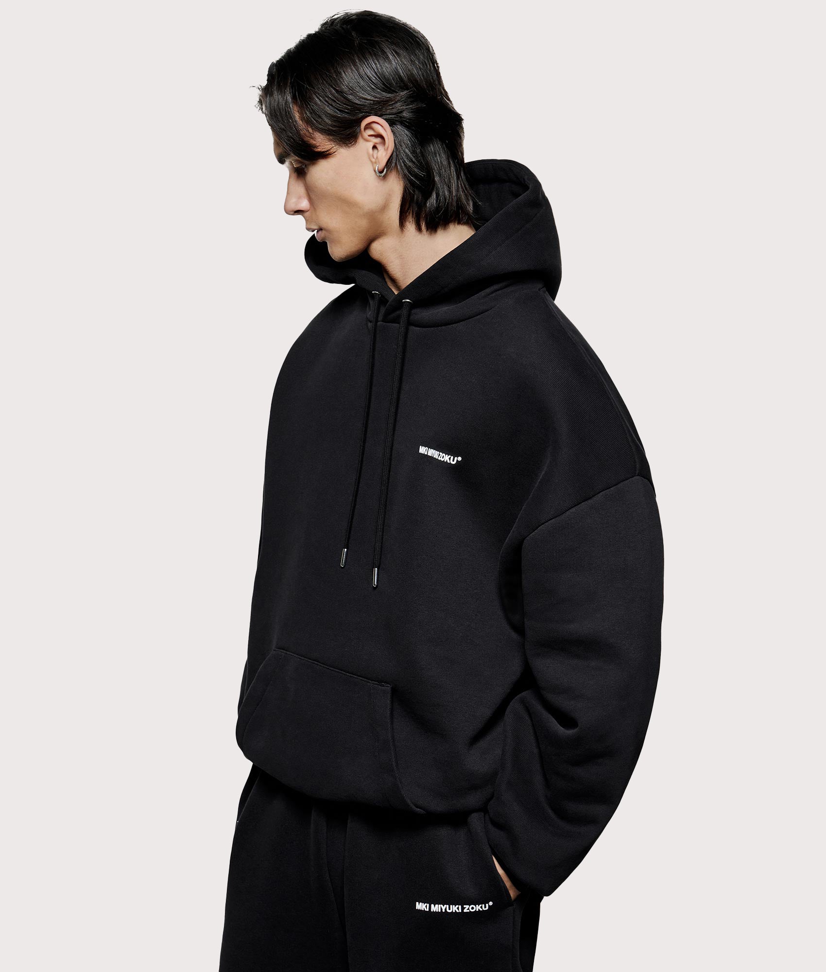 Oversized Uniform Hoodie Black | MKI MIYUKI ZOKU | EQVVS