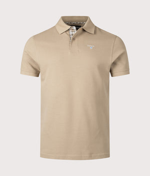 Tartan Placket Polo Shirt in Washed Stone Barbour Lifestyle EQVVS