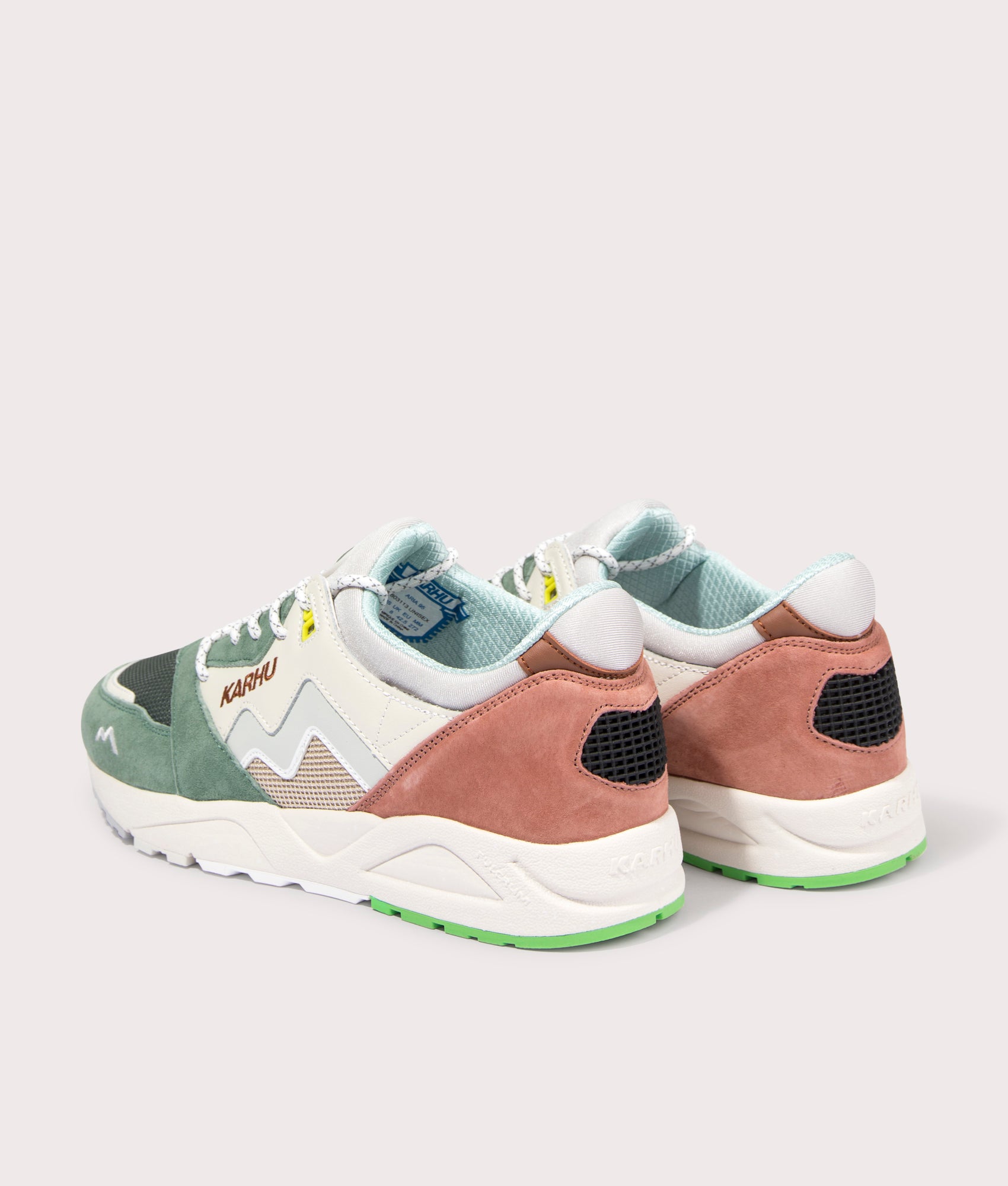 Aria 95 Sneakers in Cork/Foggy Due by Karhu. EQVVS Pair BackShot.