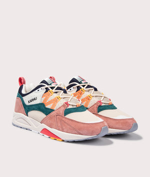 Fusion 2.0 Sneakers in Cork & Tangerine by Karhu. EQVVS Side Pair Shot.