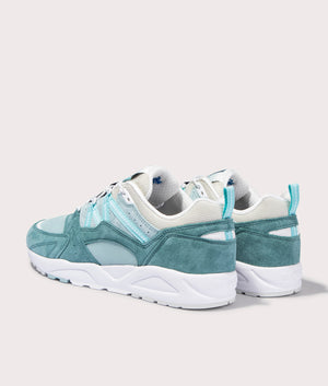 Fusion 2.0 Sneakers In Mineral Blue by Karhu. EQVVS Back Pair Shot.