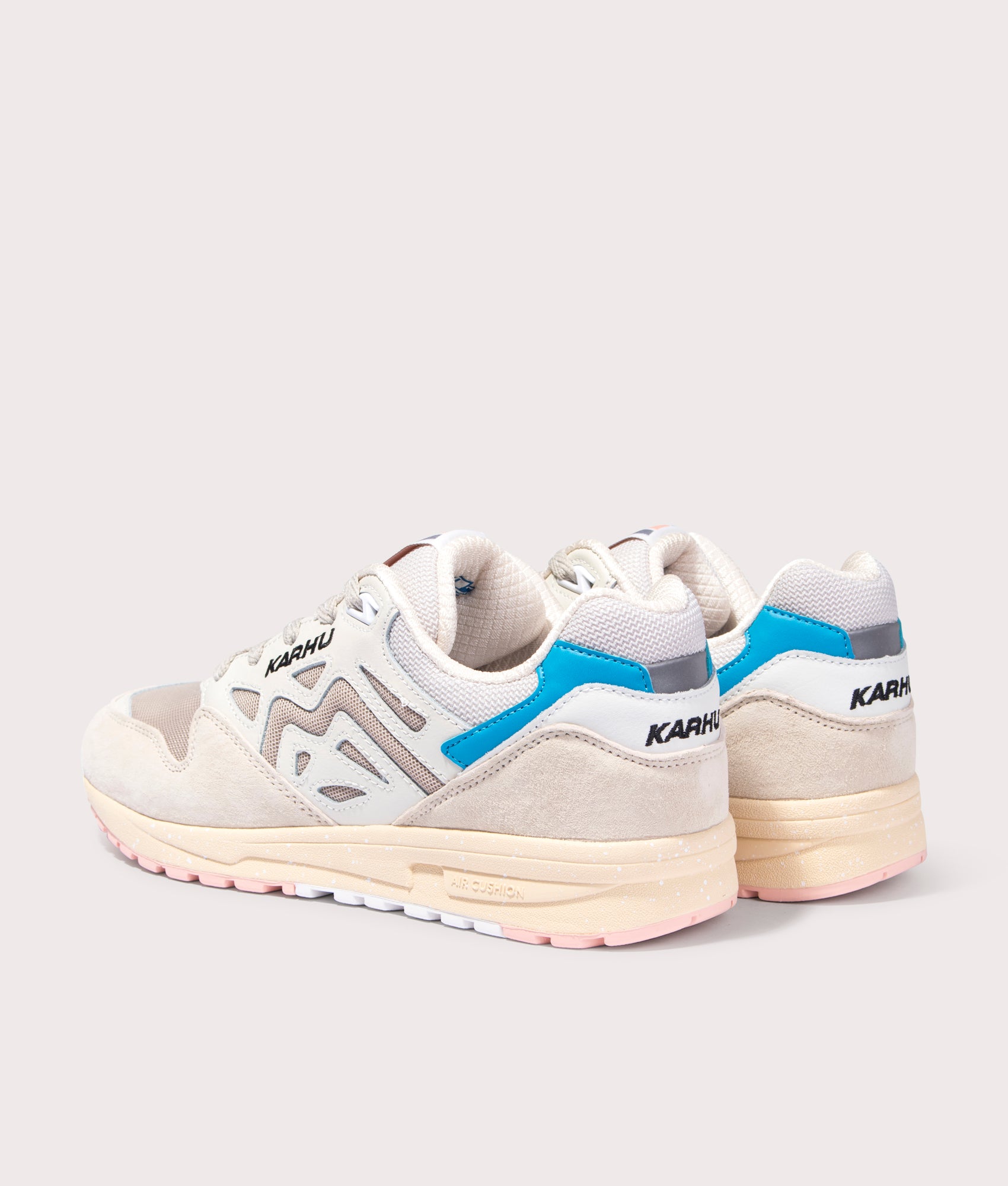 Legacy 96 Sneakers in Whitecap Grey by Karhu. EQVVS Back Pair Shot.