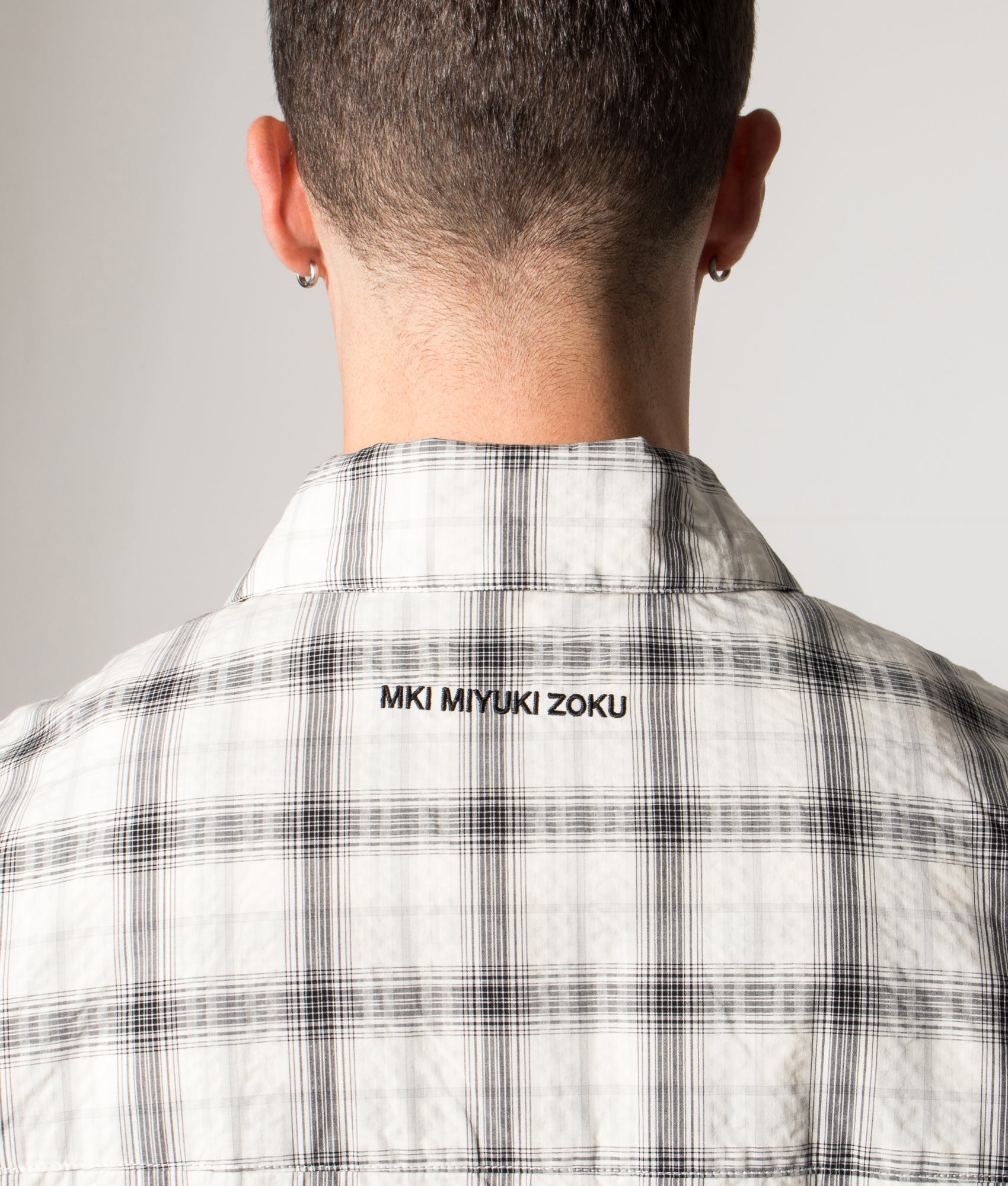 Box Dress Shirt. Shot by EQVVS. Model detailed angled shot.