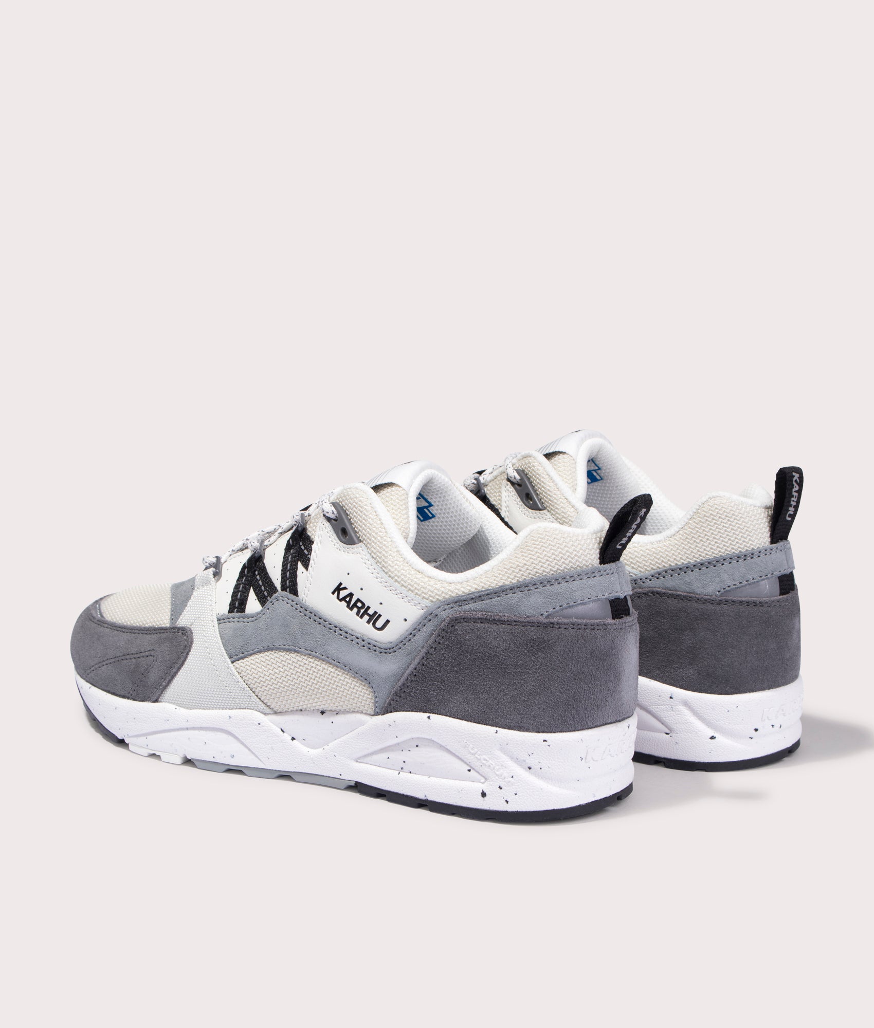 Karhu Fusion 2.0 Sneakers in Limestone and jet Black. EQVVS Back Shot.