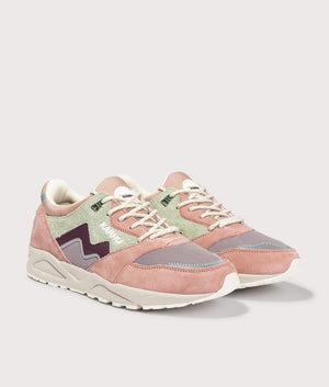 Aria 95 in Warm Taupe/Fig | KARHU | EQVVS | Front angle shot 