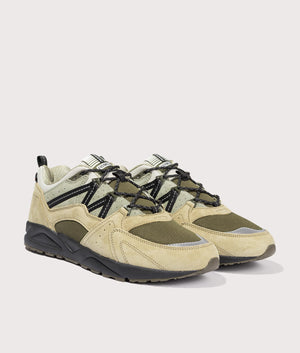 Fusion 2.0 Sneakers in Pale Olive/Jet Black | KARHU | EQVVS | Front angle shot 