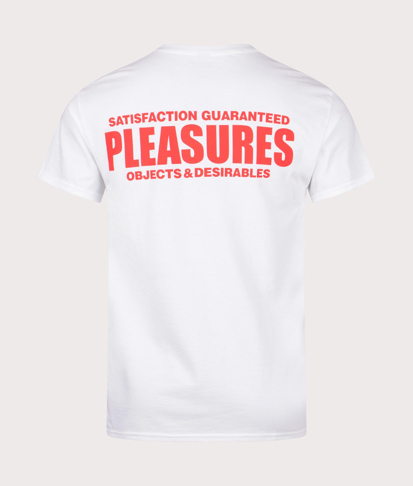 Staff Pocket T-Shirt in White by Pleasures at EQVVS. Back Angle Shot.