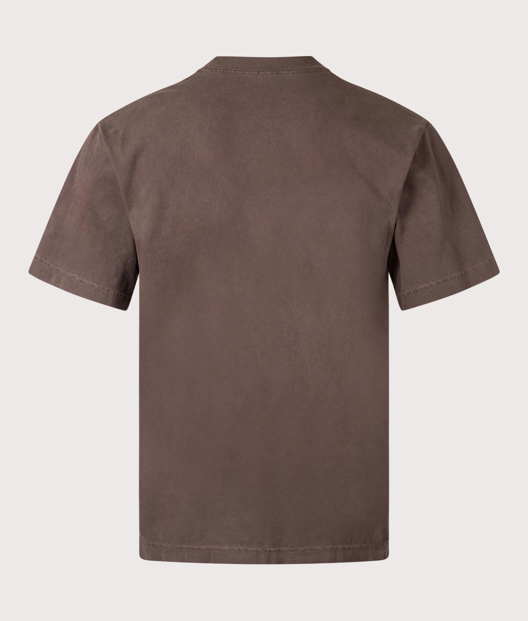 Pleasures Satisfaction T-Shirt in Brown. Shot at EQVVS. Back shot.