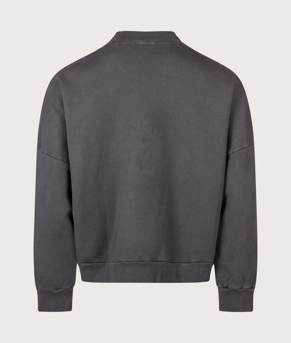Willy Chavarria Super Oversized Chavantino Hooligan Sweatshirt in Pirate Black at EQVVS Menswear. Back shot.