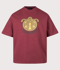 Relaxed Fit Chavarria Snake Crest Standard T-Shirt: 045 Bordeaux 