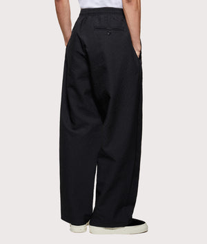 Seersucker Wide Leg Trousers