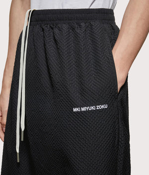 Seersucker Wide Leg Trousers