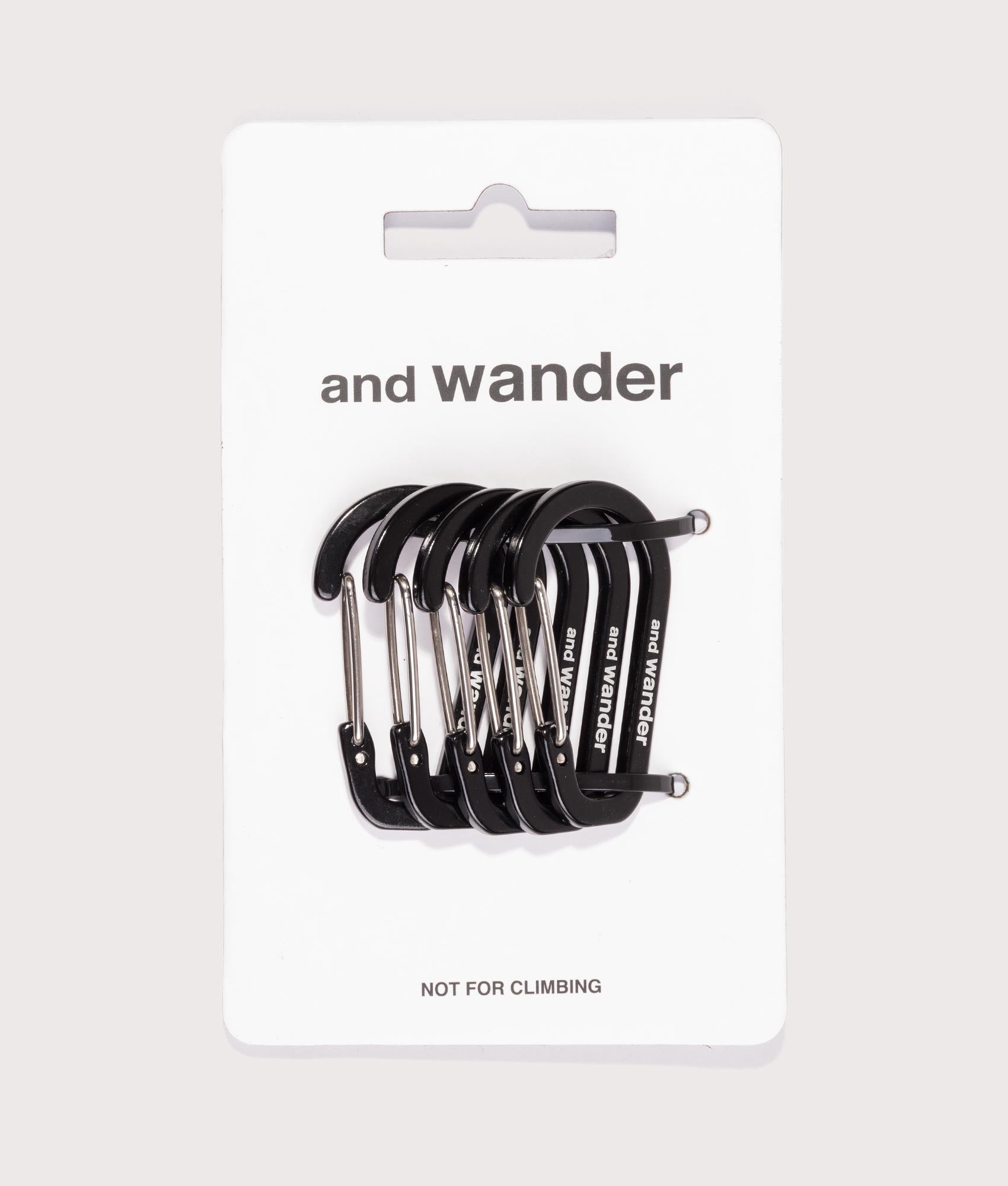 and wander 190  Mini Carabiner Set in Black at EQVVS. Flat Shot.