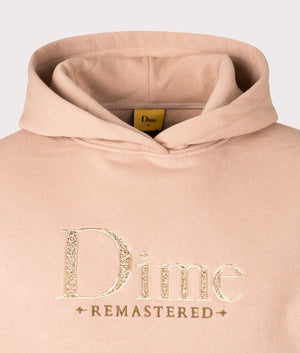 Classic Remastered Hoodie in Tan by Dime MTL. EQVVS Detail Shot.