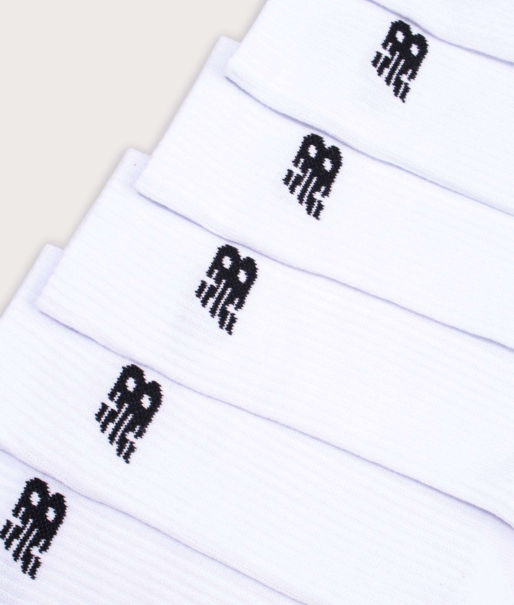 New Balance Everyday 6 Pack Crew Socks in White. Detail flat shot at EQVVS.