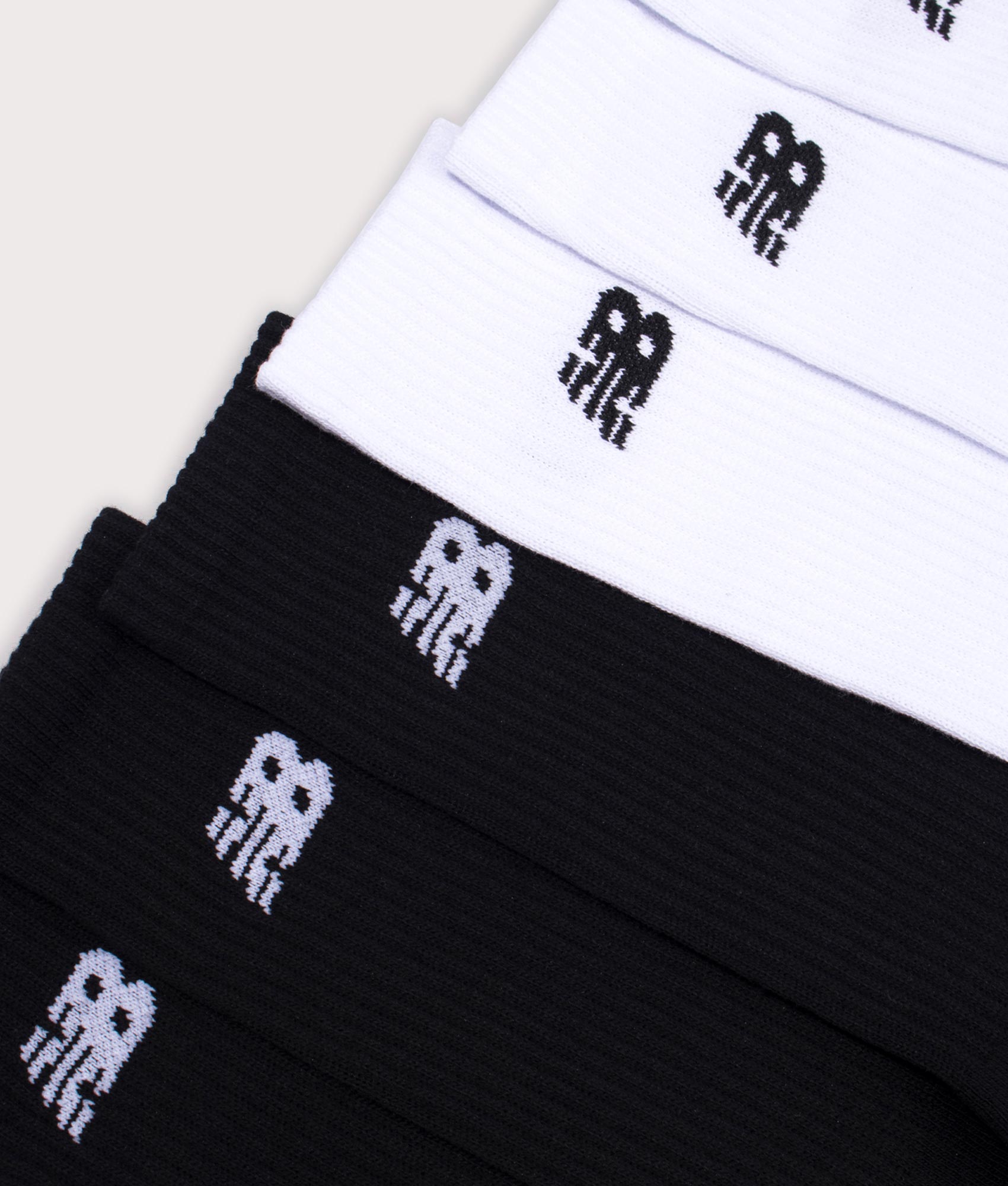 New Balance Everyday 6 Pack Crew Socks in Assorted Colours. Detail flat shot at EQVVS.