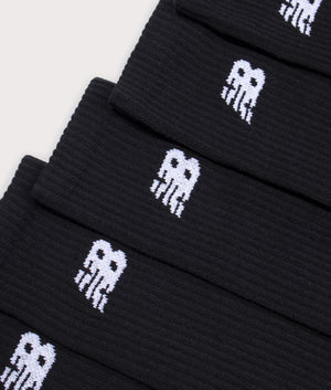 New Balance Everyday 6 Pack Crew Socks in Black. Detail flat shot at EQVVS.
