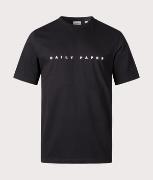 Alias T-Shirt in Black by Daily Paper. EQVVS Front Angle Shot.