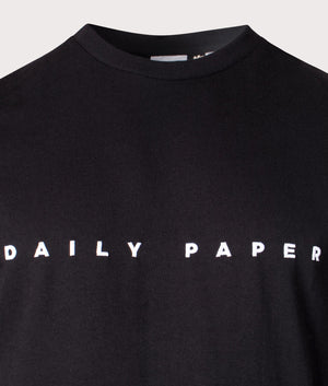 Alias T-Shirt in Black by Daily Paper. EQVVS Detail Shot.