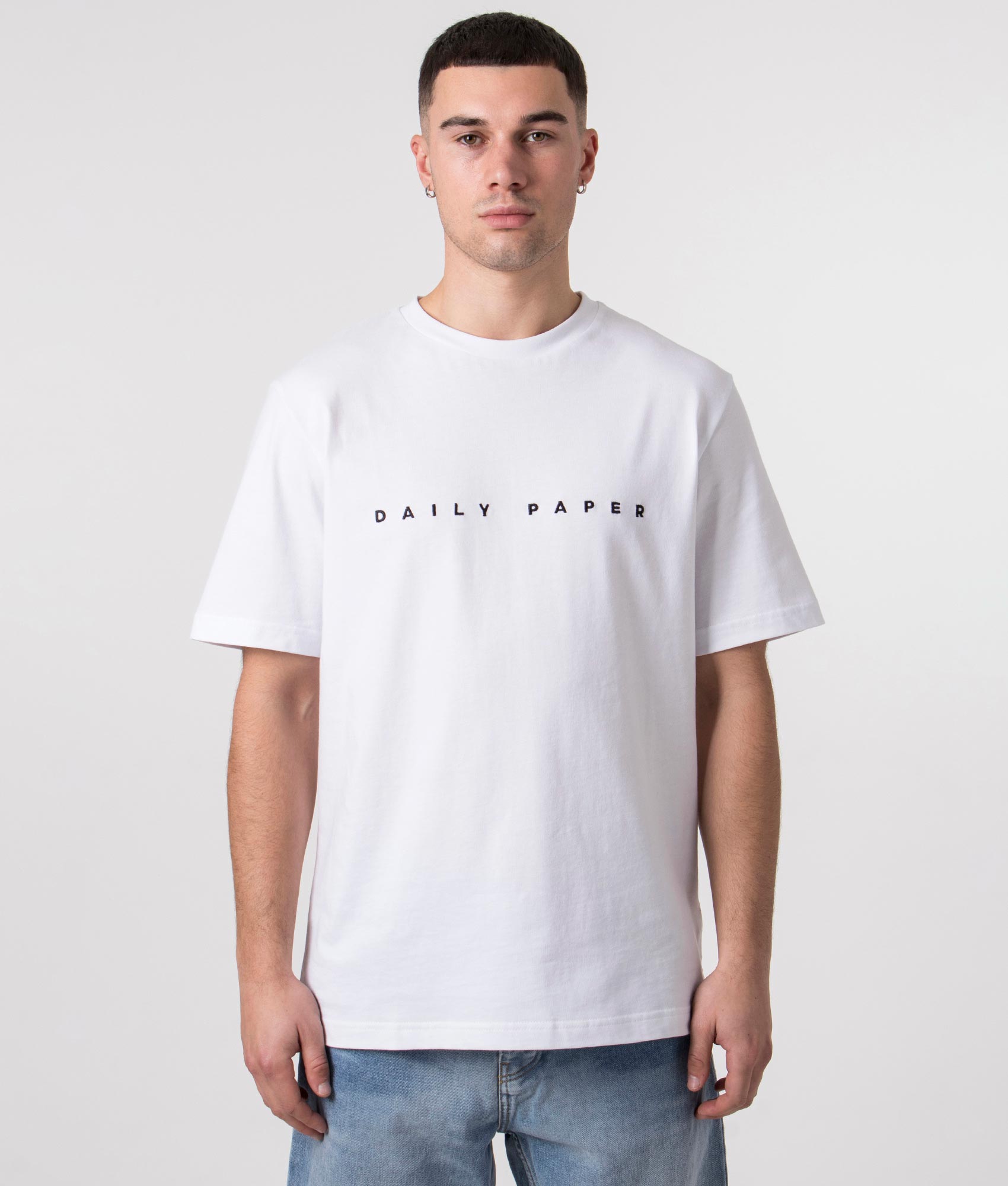 Alias T-Shirt in White by EQVVS front model shot