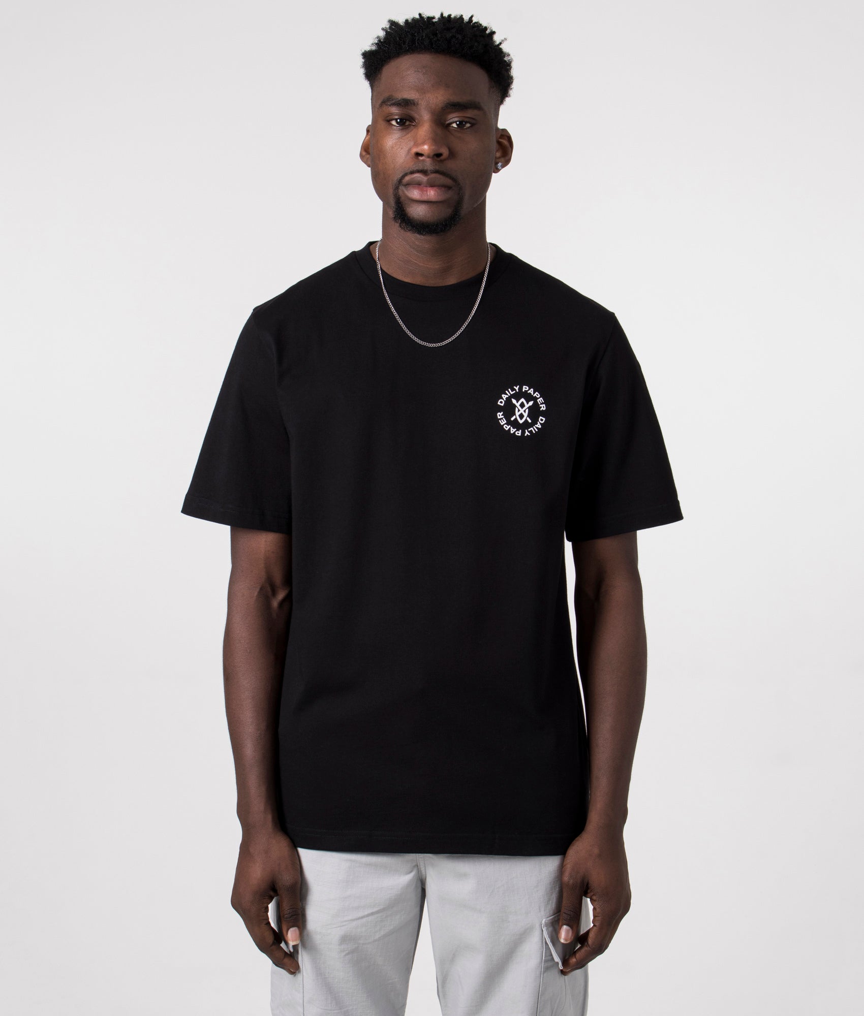 Daily Paper Circle T-Shirt in Back 100% Cotton Model Front Shot at EQVVS
