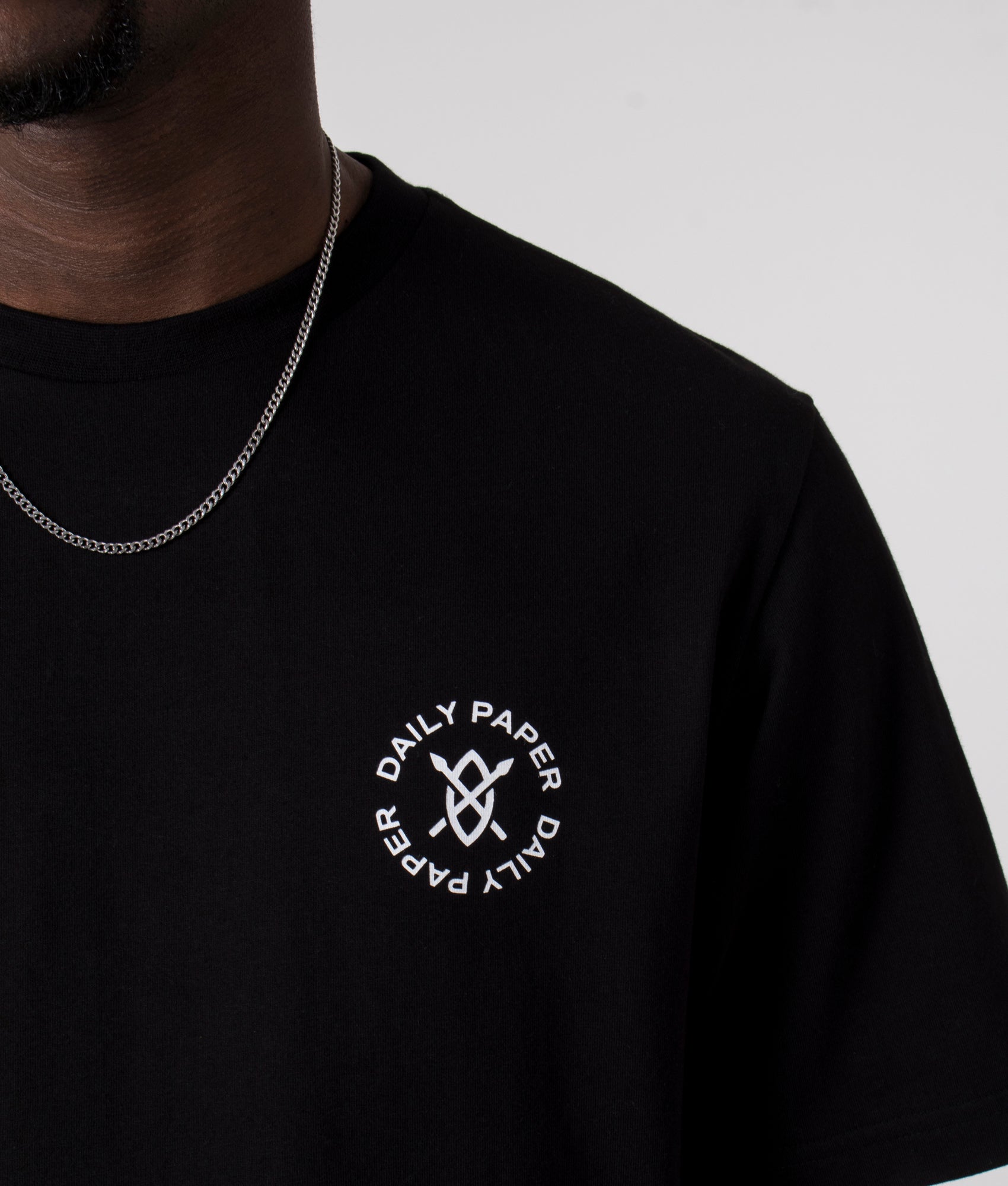 Daily Paper Circle T-Shirt in Back, Relax Fit, 100% Cotton Model Detail Shot at EQVVS