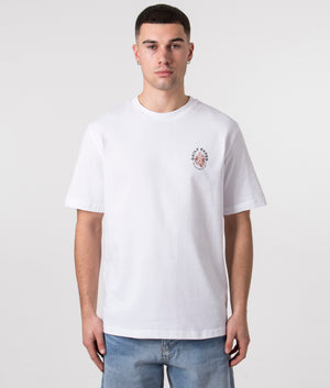 Daily paper Identity T-Shirt in White with Hand Back Print, 100% Cotton  Front Shot at EQVVS