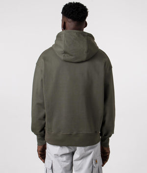 Daily Paper Relaxed Fit Logotype Hoodie in Chimera Green Model Back Shot at EQVVS