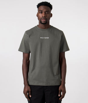 Daily Paper Logotype T-Shirt in Chimera Green, 100% Cotton Model Front Shot at EQVVS