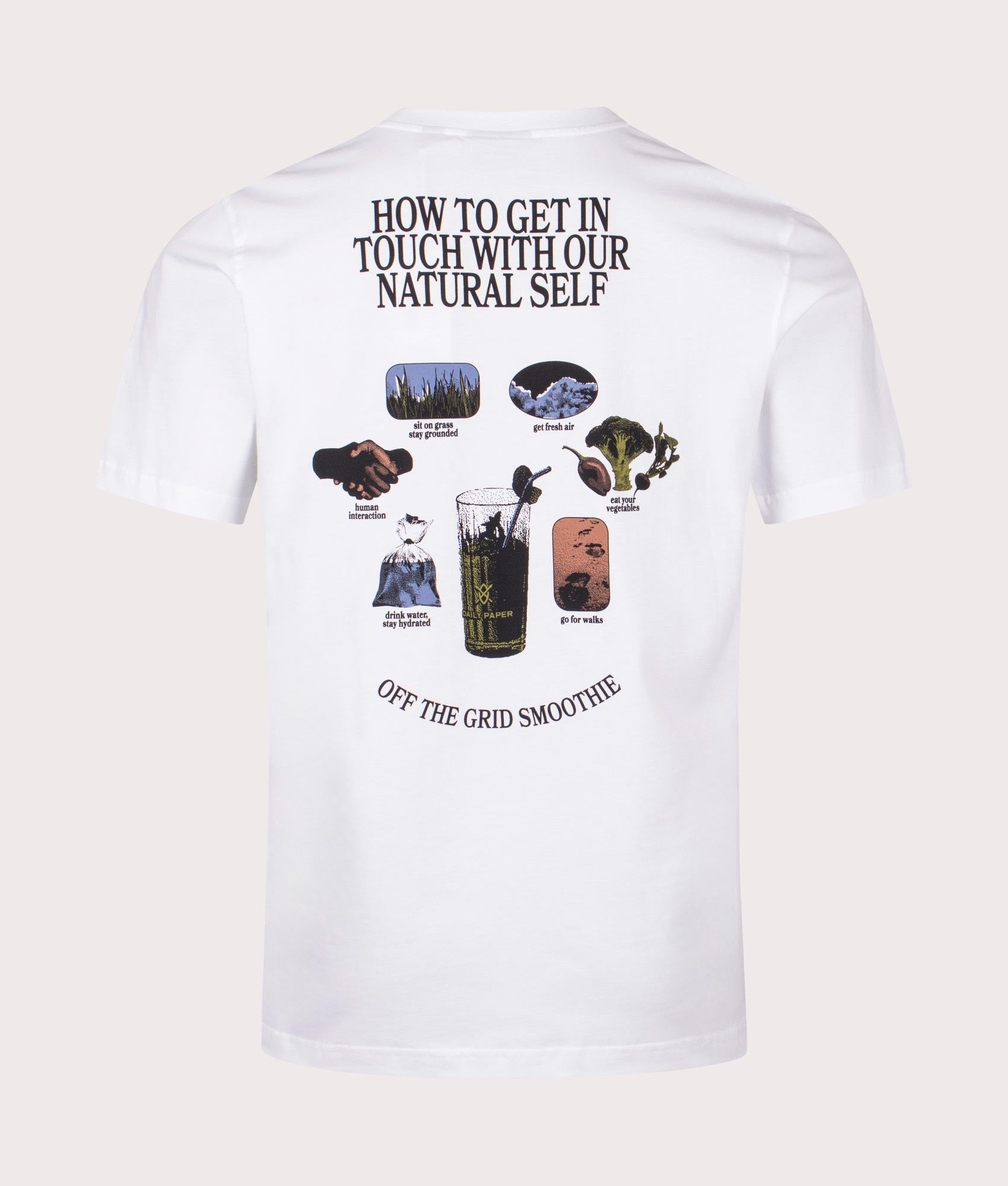 Smoothie T-Shirt in White by Daily Paper. EQVVS Menswear Back Shot. 