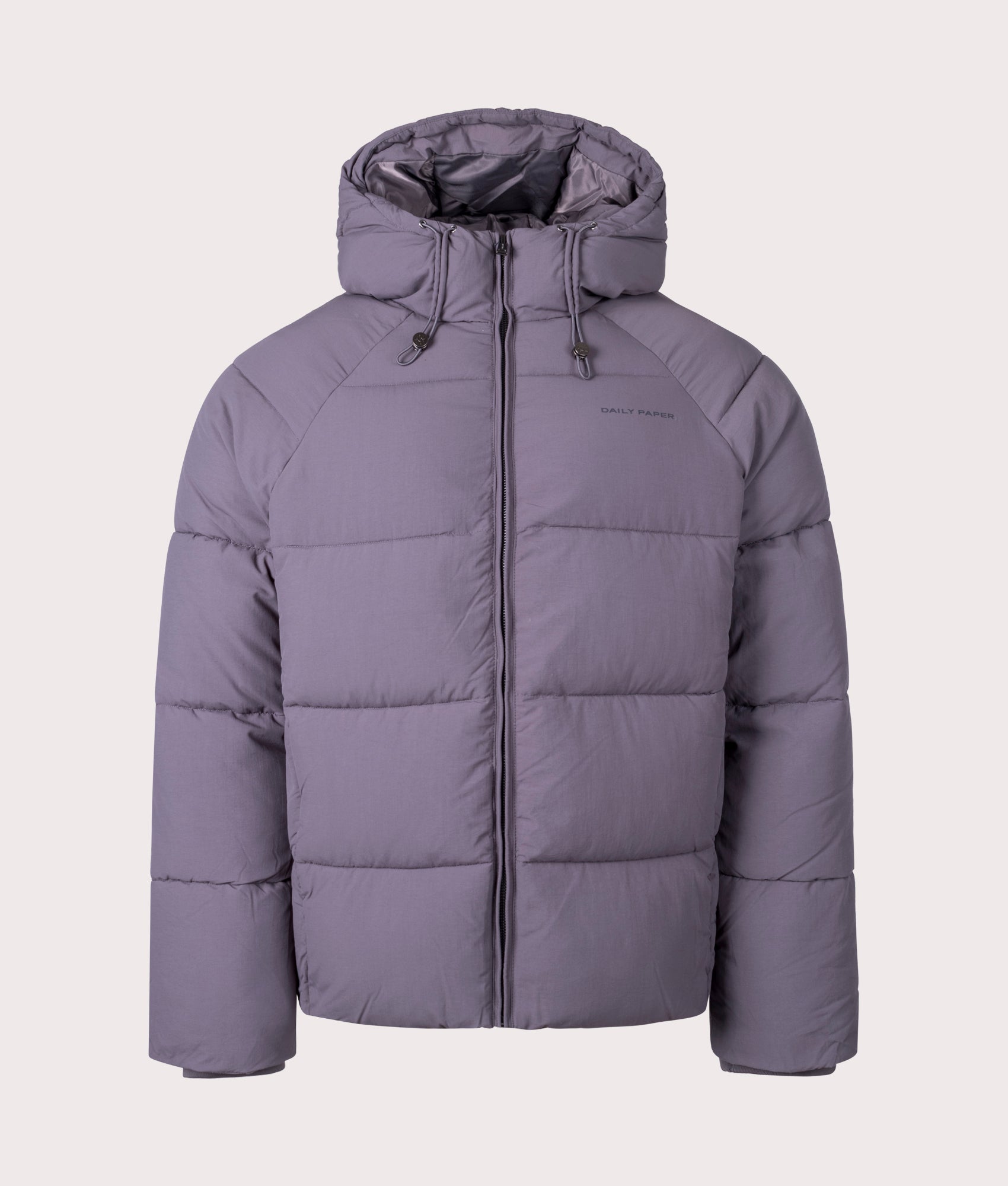 Rabbit Grey Puffer Coat by Daily Paper. Shot at EQVVS. Front shot. 