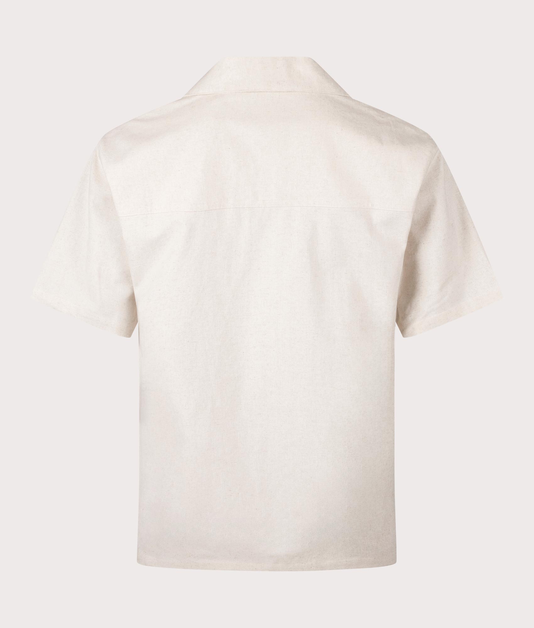 Daily aper Linen Short Sleeve Shirt in Beige at EQVVS. Back Shot.