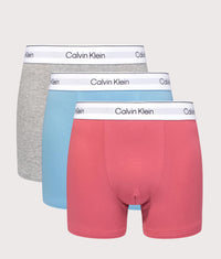 3 Pack Relaxed Fit Trunks: TKM Brilliant Pink/Gulf Blue/Grey Heath 